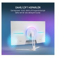 27 GAMEPOWER Vivid V60 27" Curved RGB Beyaz 240Hz 0.5ms Curved  VA Monitör 